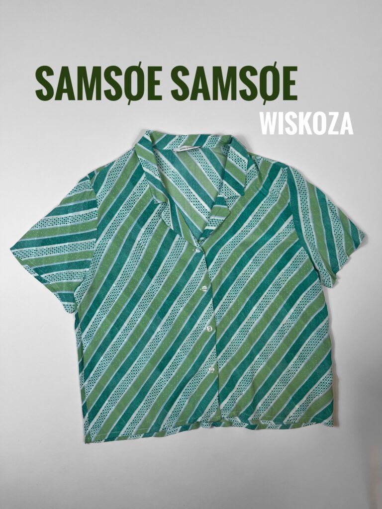 Samsøe Samsøe damska koszula 100% wiskoza w zielone paski XL