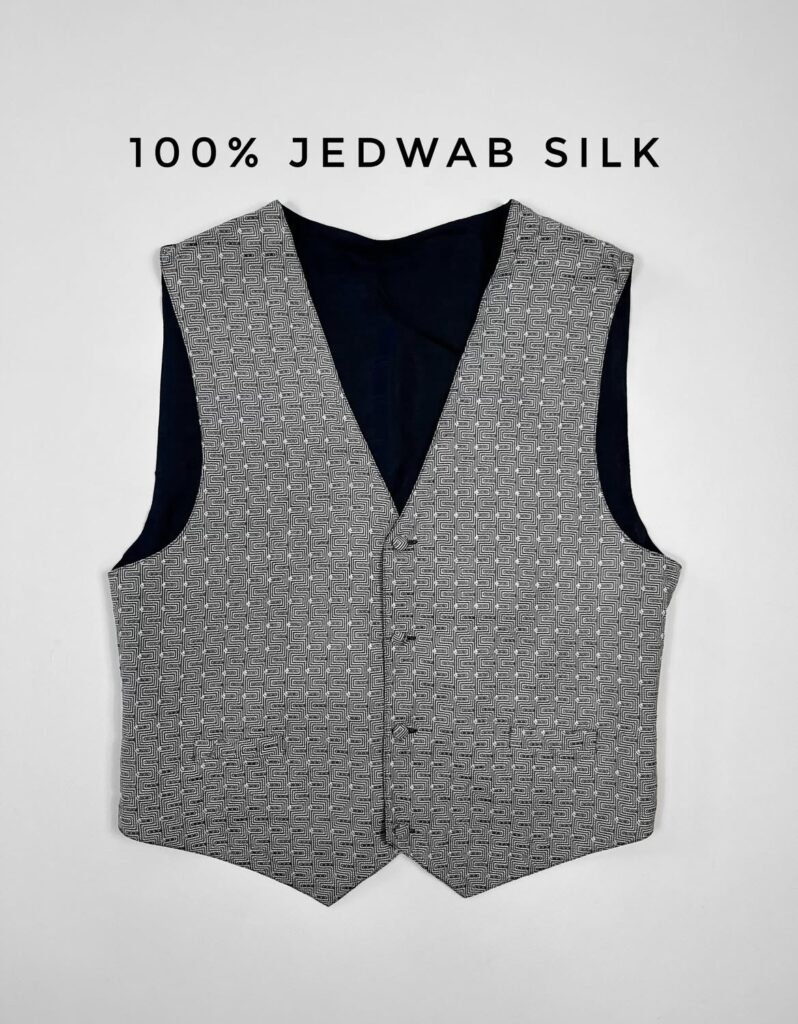 jedwabna szara kamizelka męska elegancka