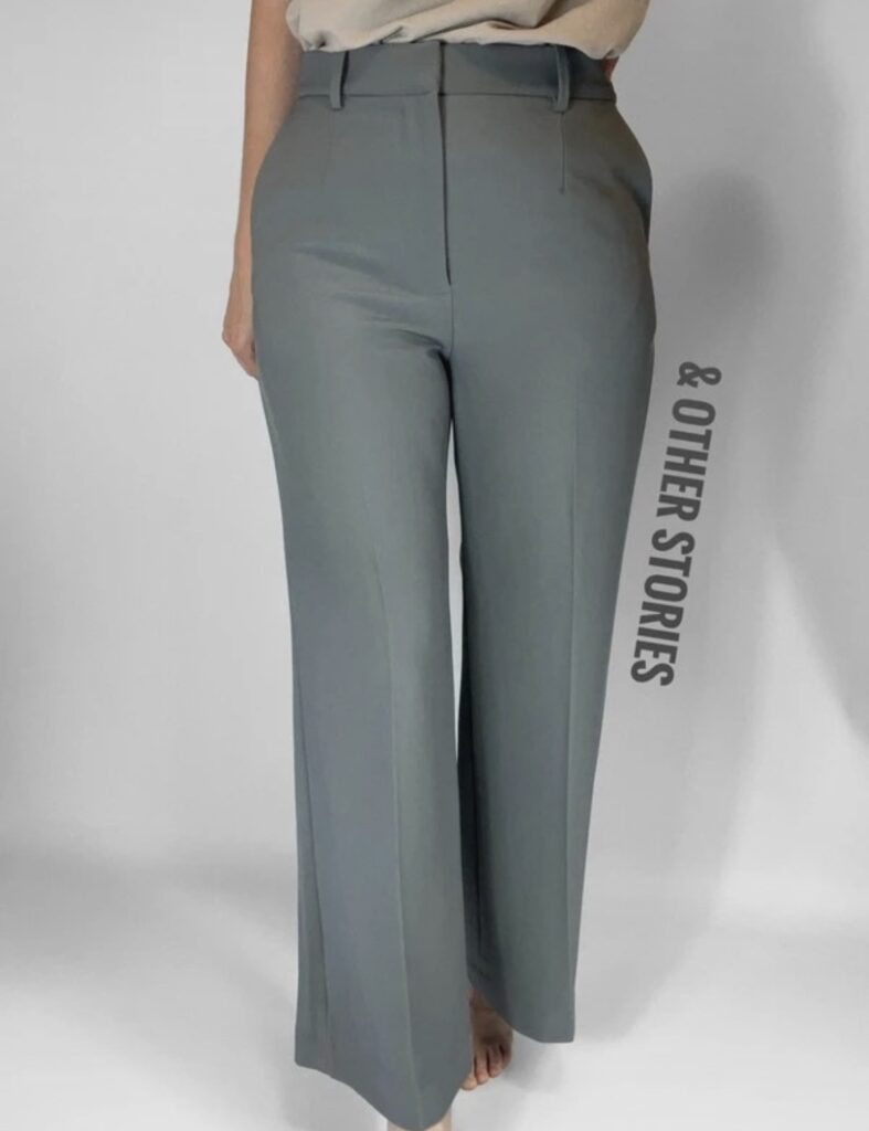 & Other Stories Stockholm Atelier spodnie damskie M 38 szare szerokie z kantem
