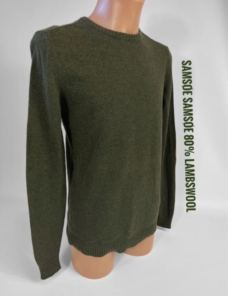 samsøe samsøe sweter męski M khaki 80% wełna jagnięca lambswool