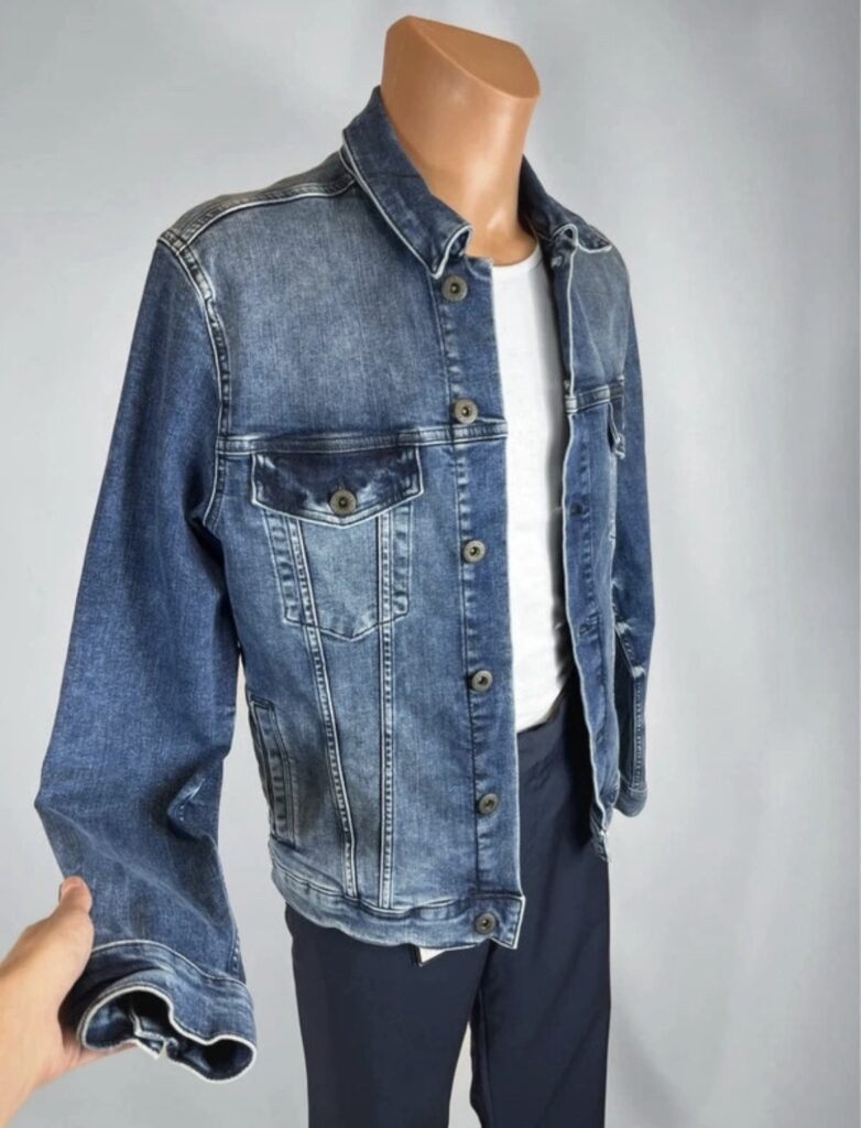 Cross Jeans – męska kurtka jeansowa denim niebieska, rozmiar M