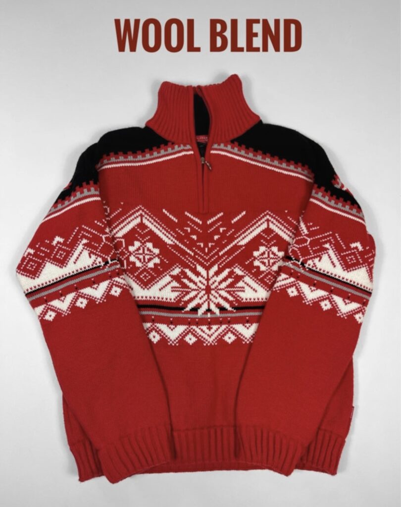 Vittorio Rossi – męski sweter narciarski z wełną half zip czerwony, XL